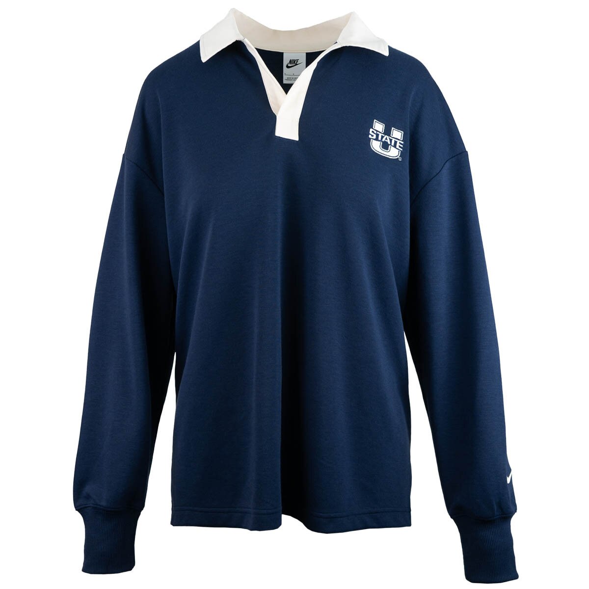 Women's nike u-state overzied rugby navy polo